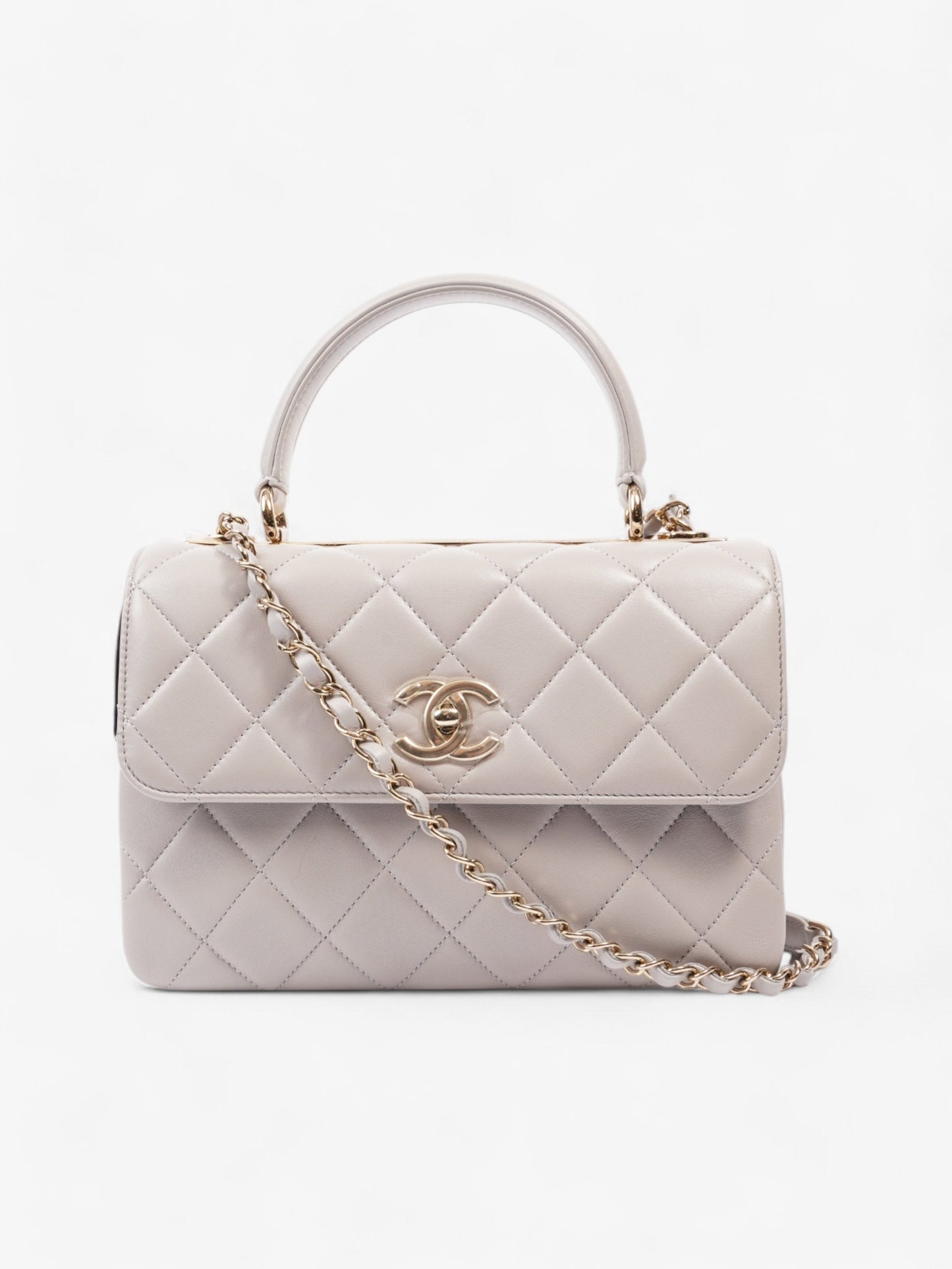 Chanel Cc Trendy Bag Grey Lambskin Leather Small