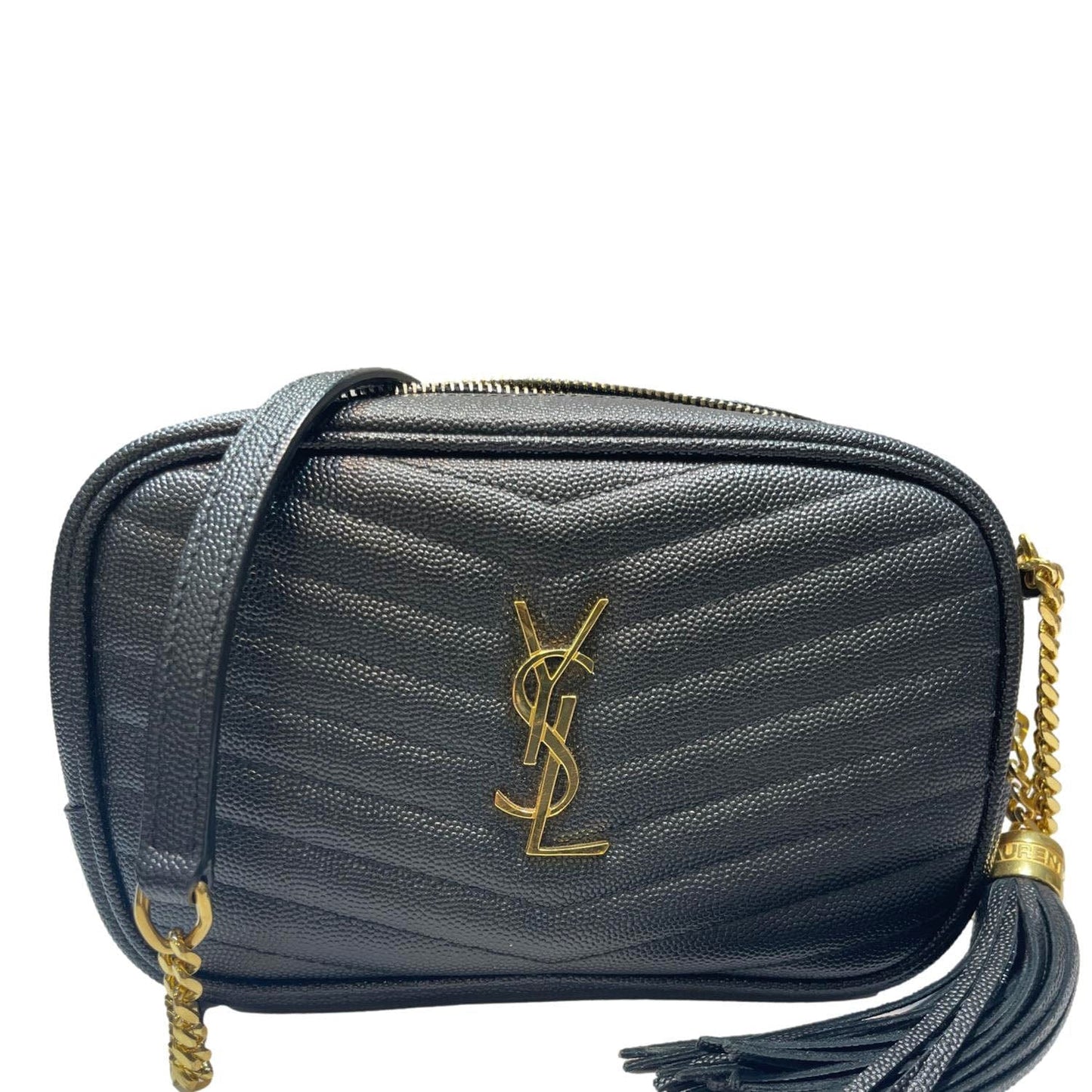 Saint Laurent Lou Leather Black Crossbody Style 37