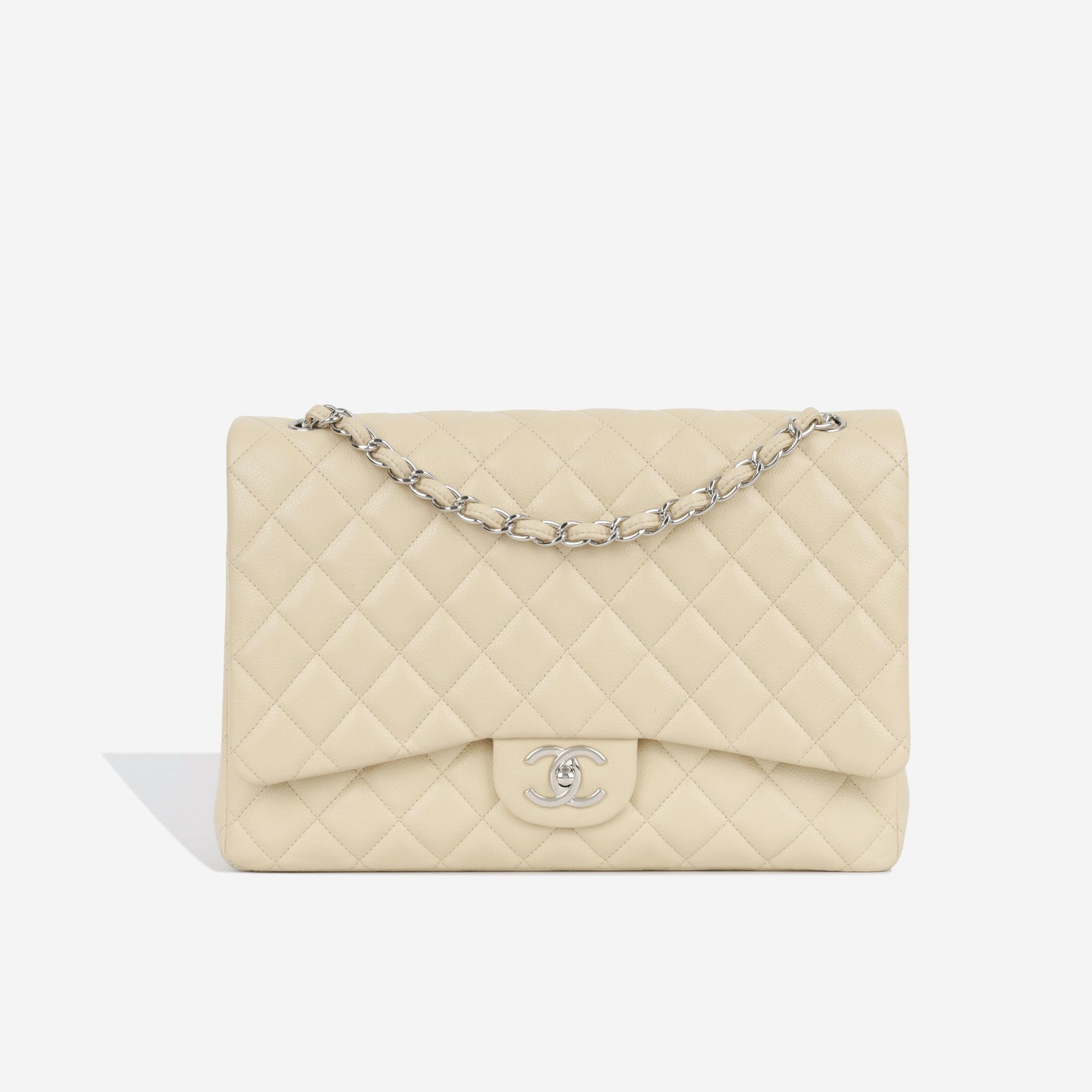 Chanel Classic Flap Caviar Silver Shoulder Bag Style 6