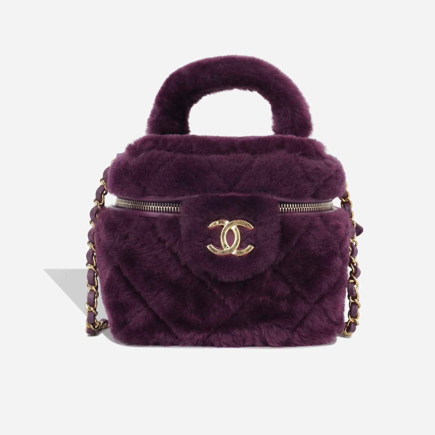 Chanel Vanity Lambskin Gold Clutch Style 3
