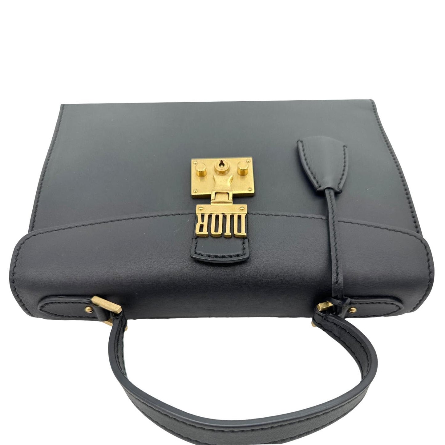 Christian Dior Dior Addict Leather Top Handle Crossbody Bag Black