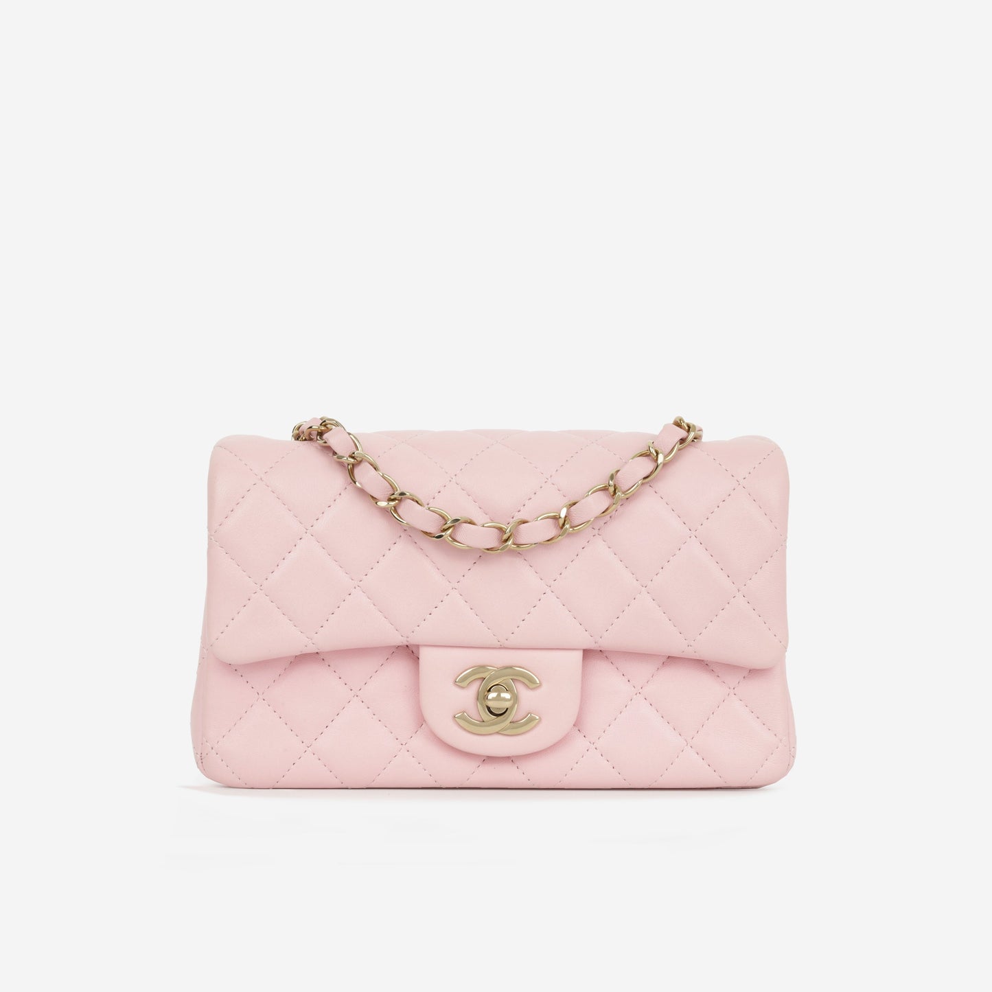 Chanel Classic Flap Lambskin Gold Shoulder Bag Style 124