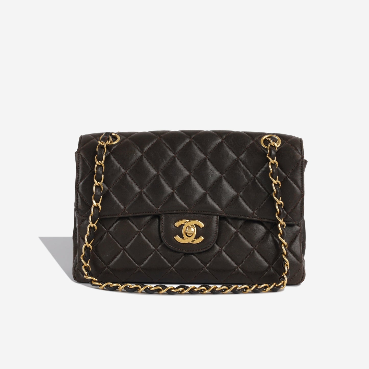 Chanel Classic Flap Lambskin Brown Shoulder Bag Style 7