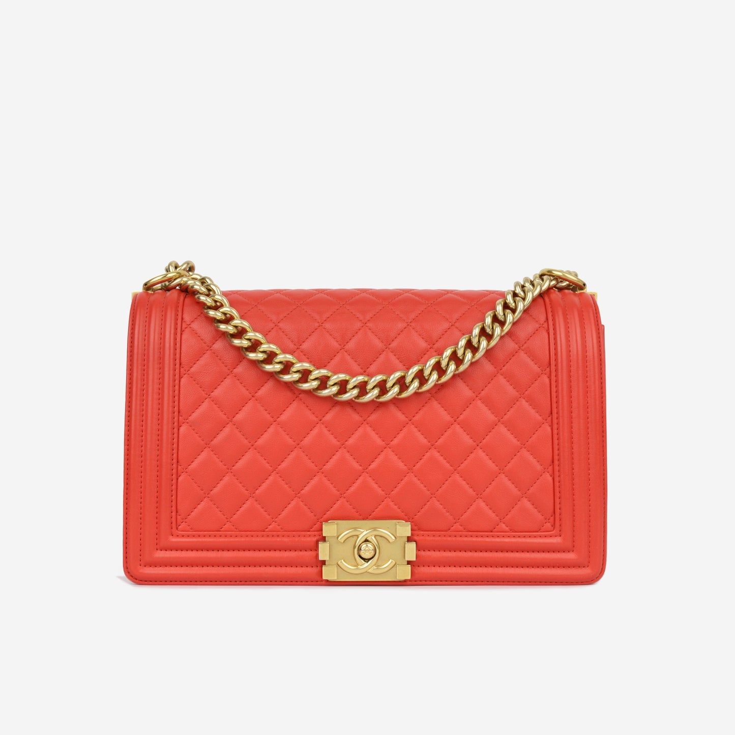 Chanel Boy Bag Lambskin Gold Shoulder Bag Lambskin
