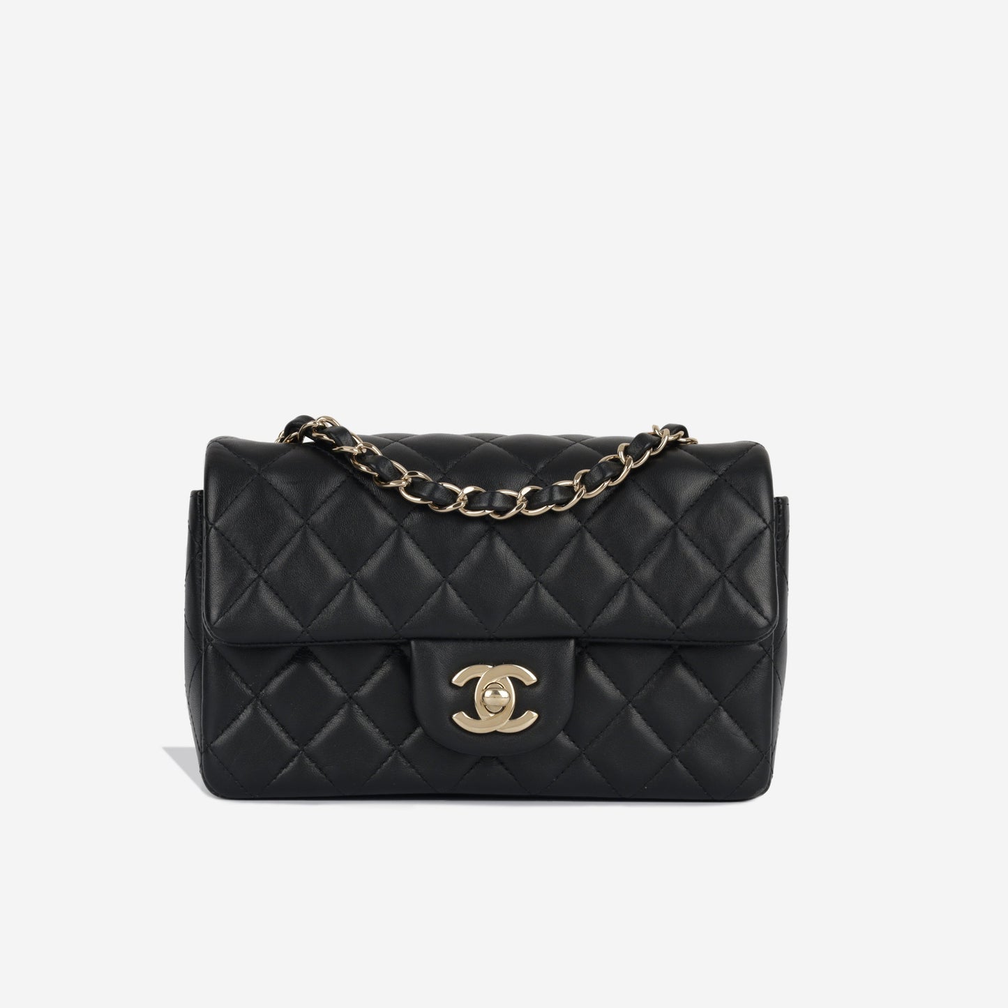 Chanel Classic Flap Lambskin Black Shoulder Bag Style 132