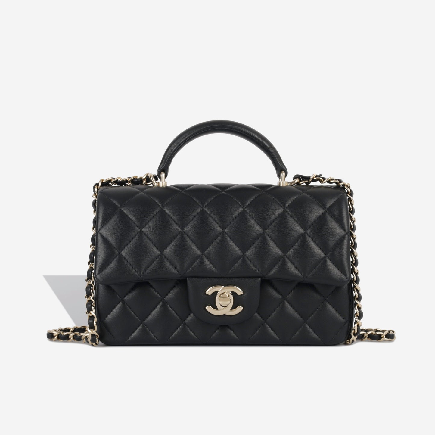 Chanel Classic Flap Lambskin Black Shoulder Bag Style 156