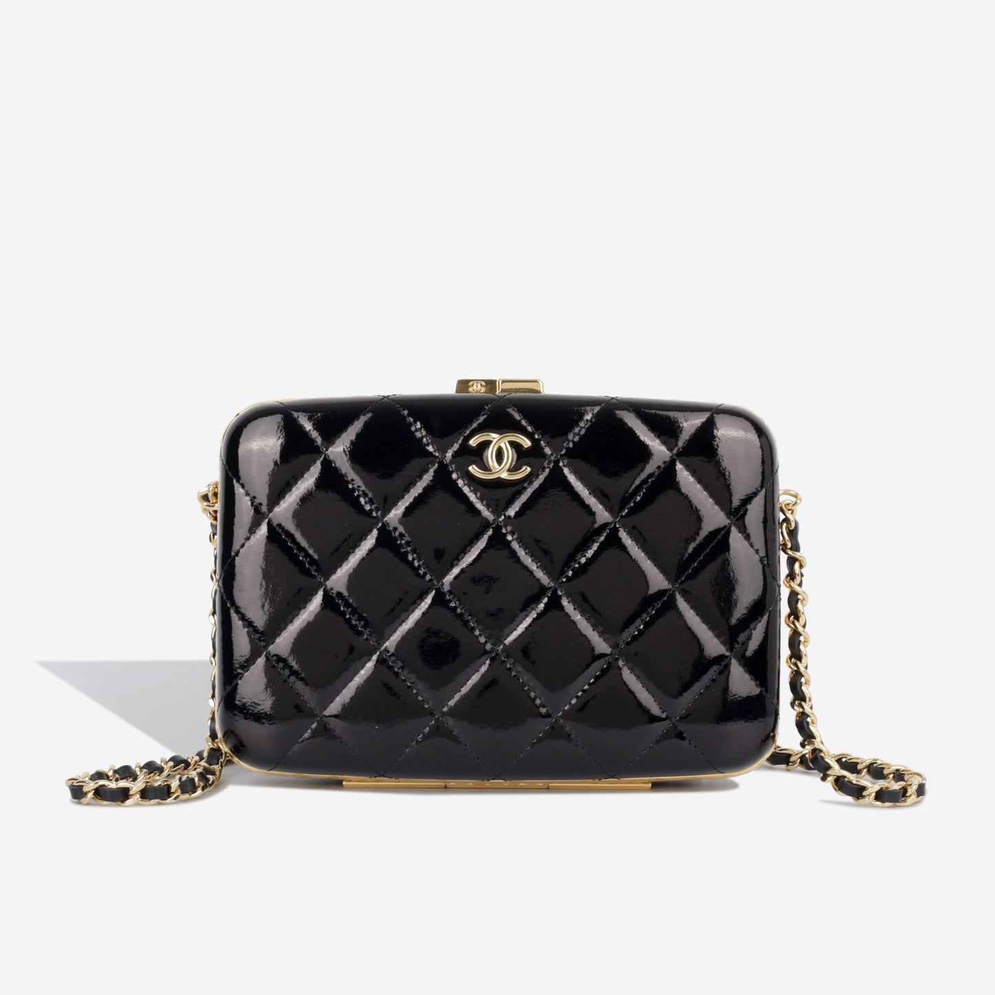 Chanel Patent Leather Black Clutch