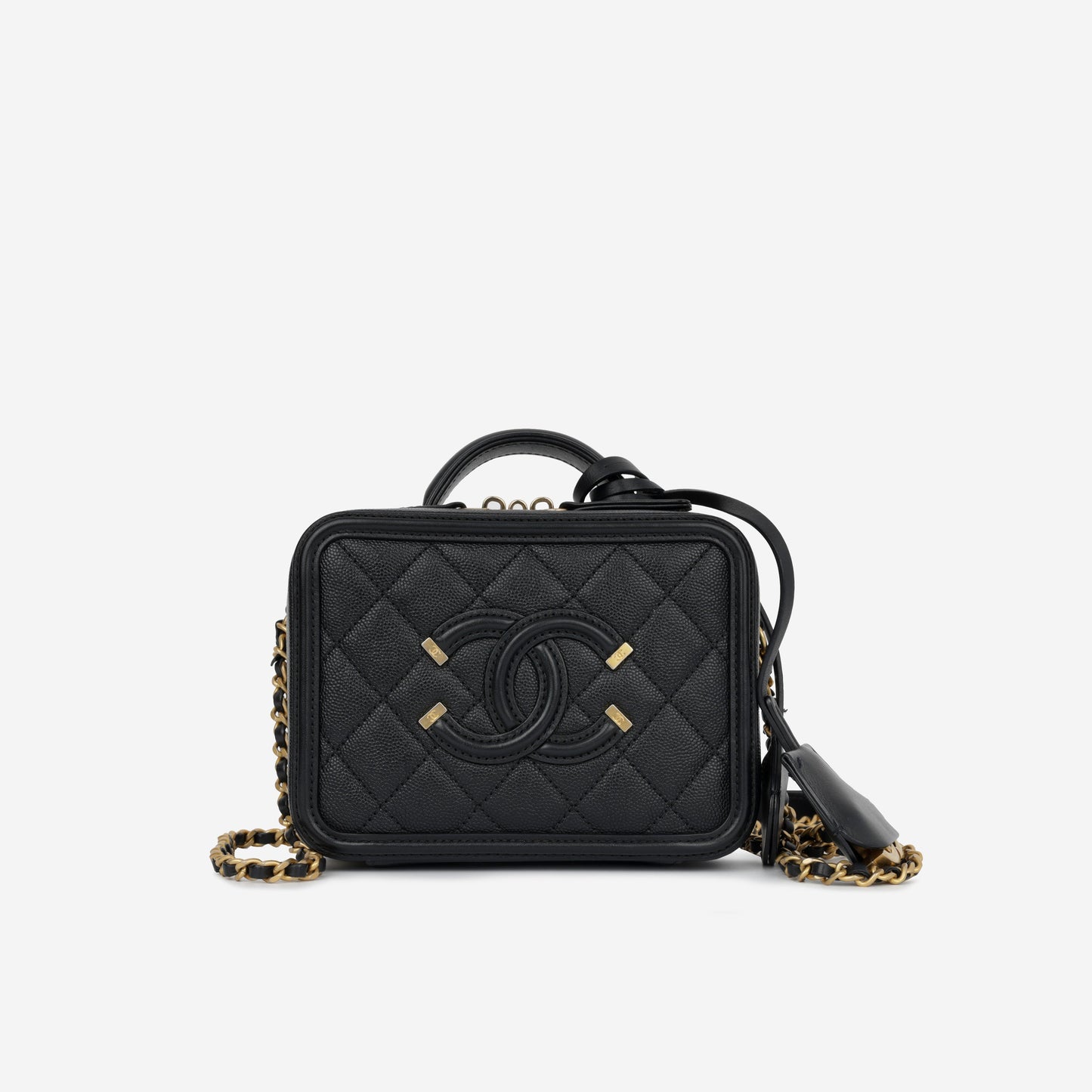 Chanel Filigree Cc Vanity Case - Black