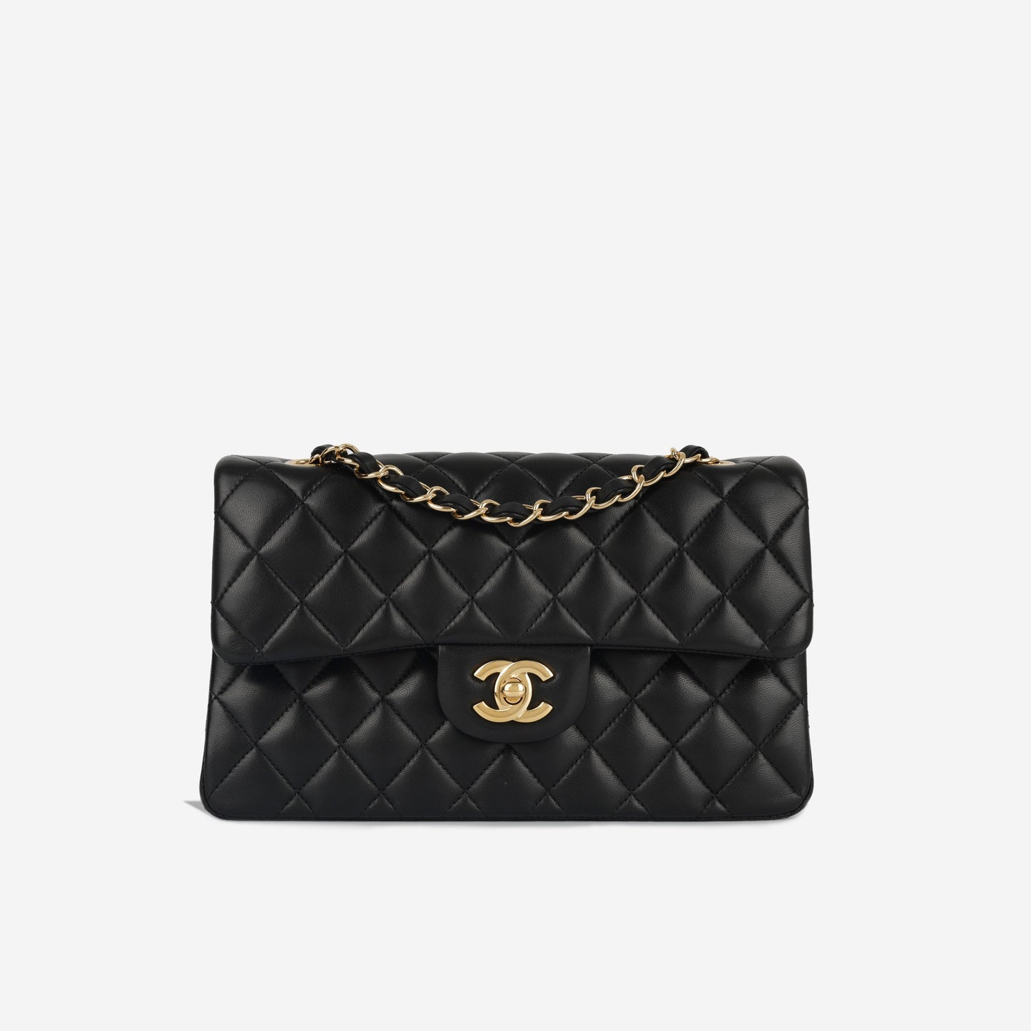 Chanel Classic Flap Lambskin Black Shoulder Bag Style 349