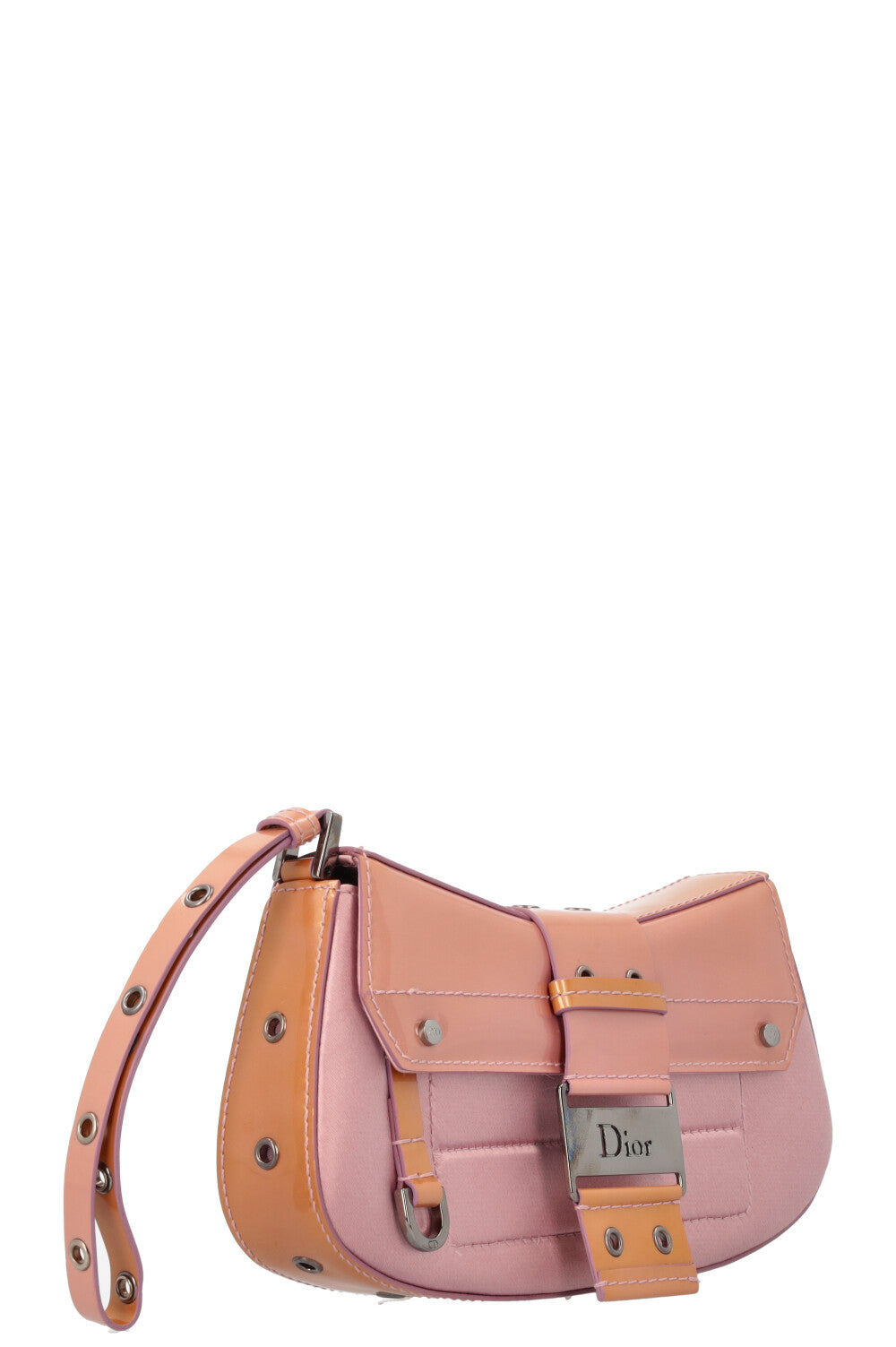 Christian Dior Columbus Clutch Patent Satin Pink