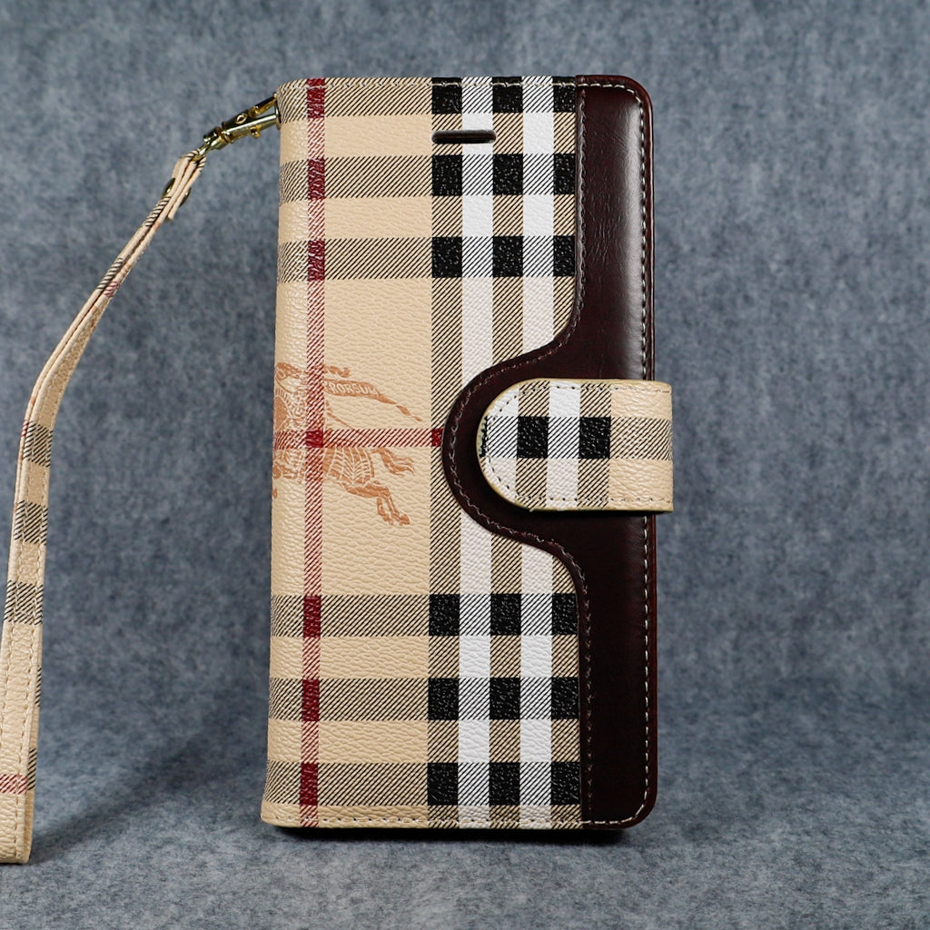 Burberry Wallet Phone Case for Samsung Galaxy S22 23 24 25 Plus Ultra