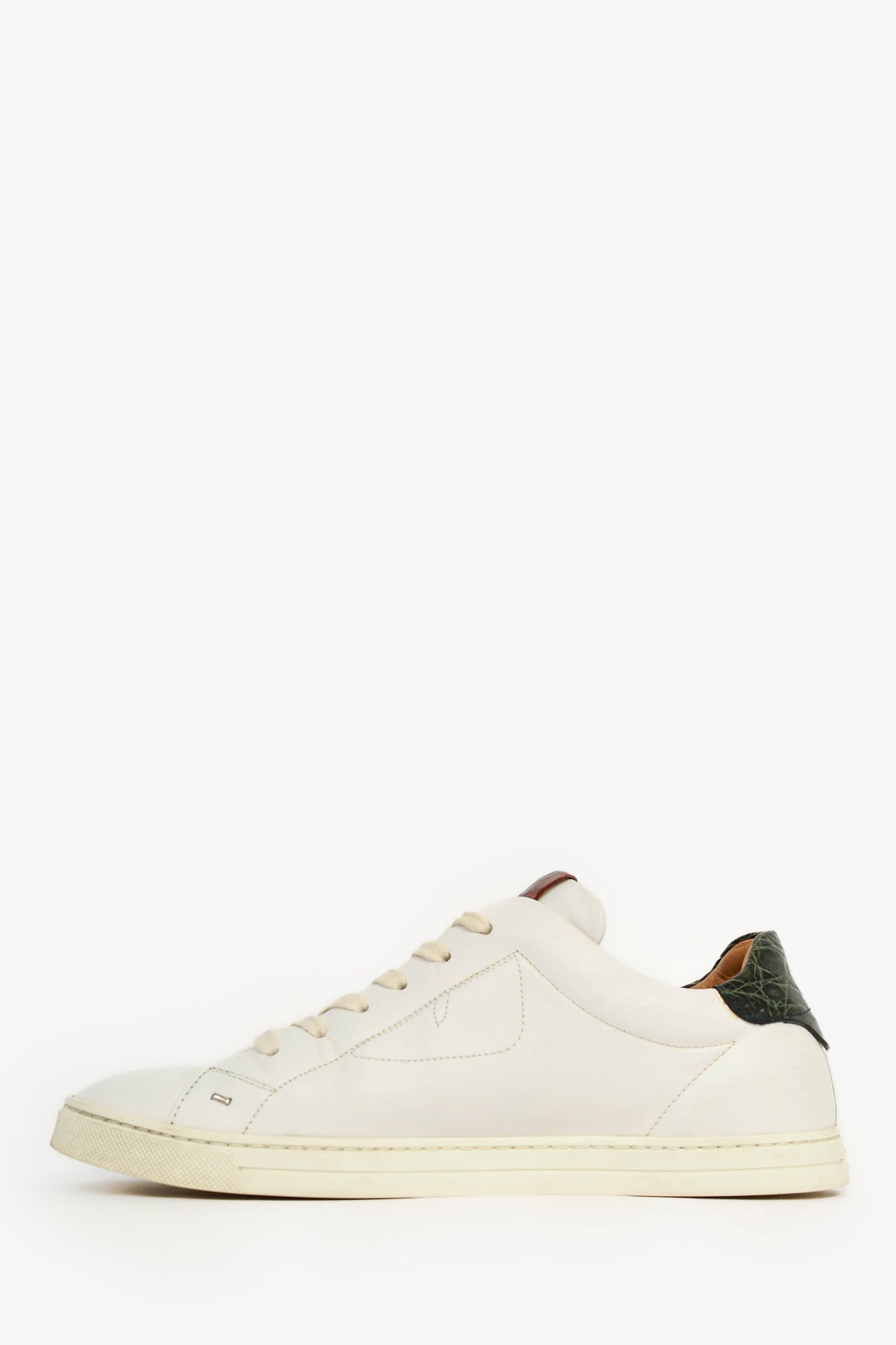 Fendi White Leather Lowtop Sneakers Size 6 Mens