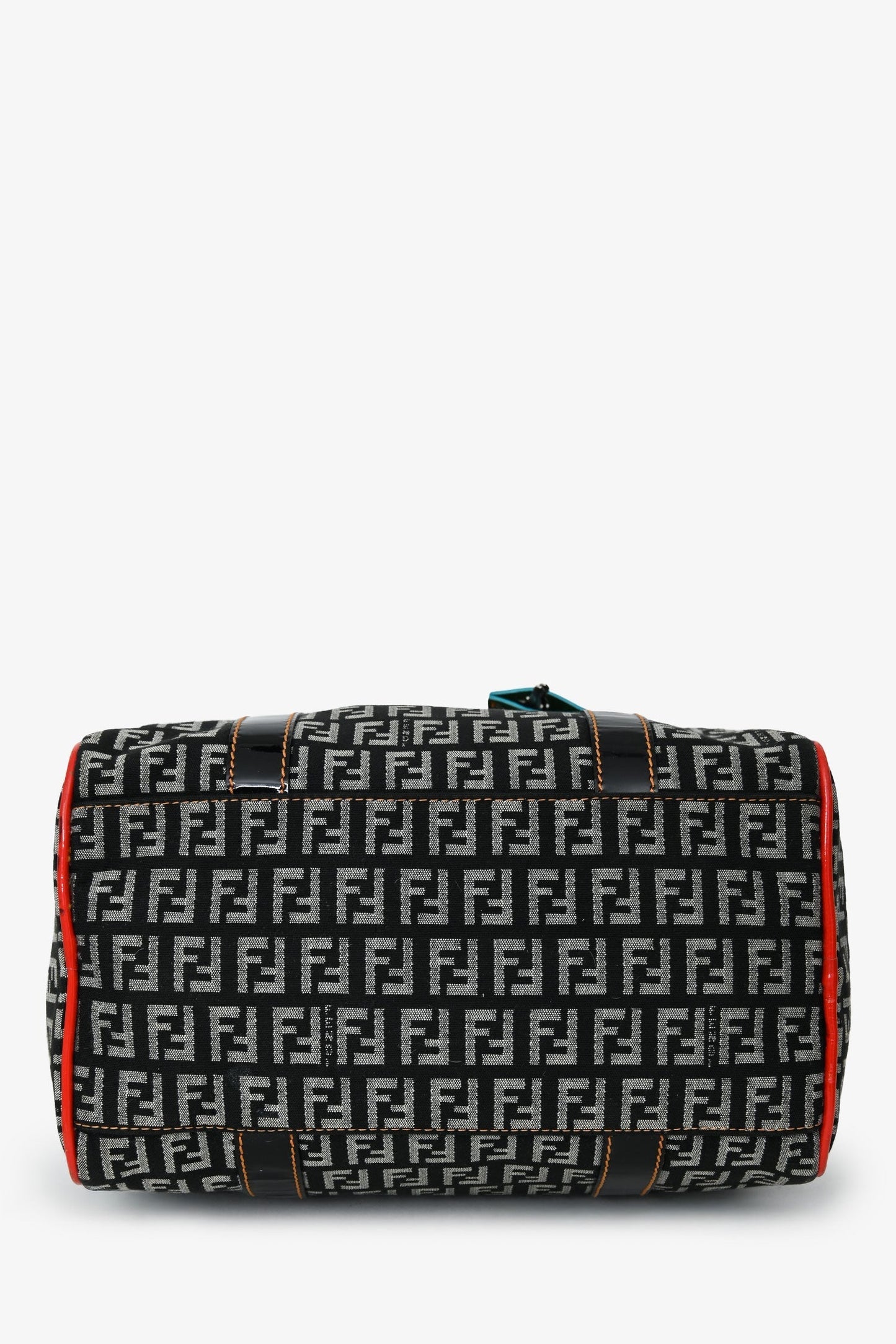 Fendi Multicolor Zucchino Canvas/Patent Leather Small Boston Bag