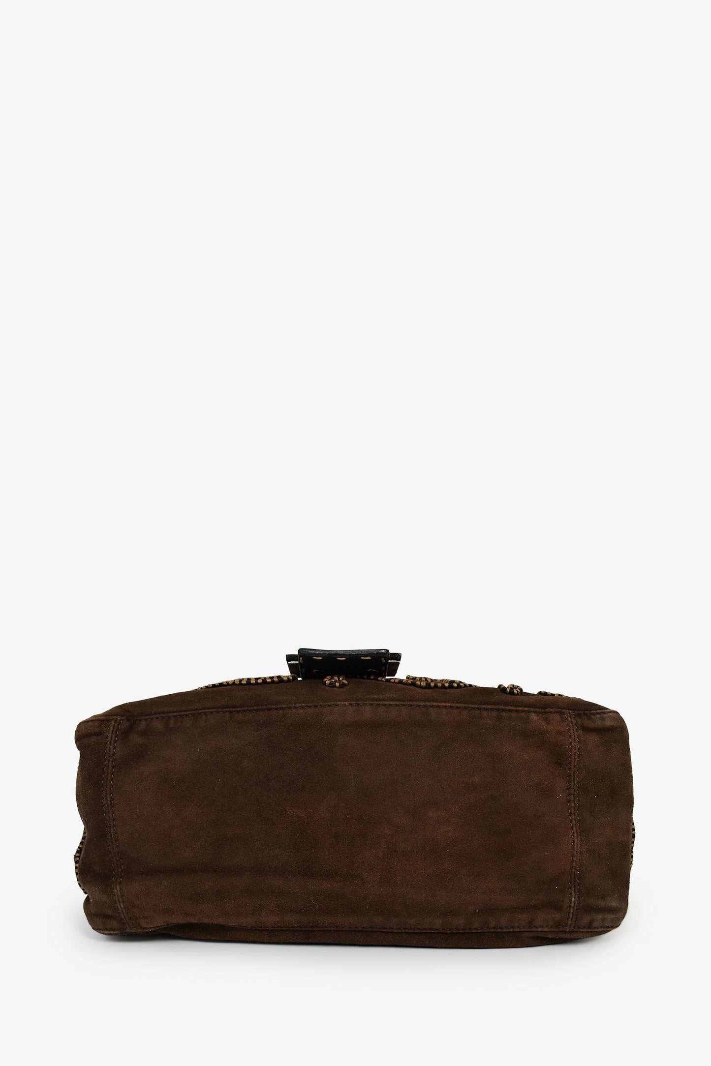 Fendi Brown Suede Selleria Mama Baguette Shoulder Bag