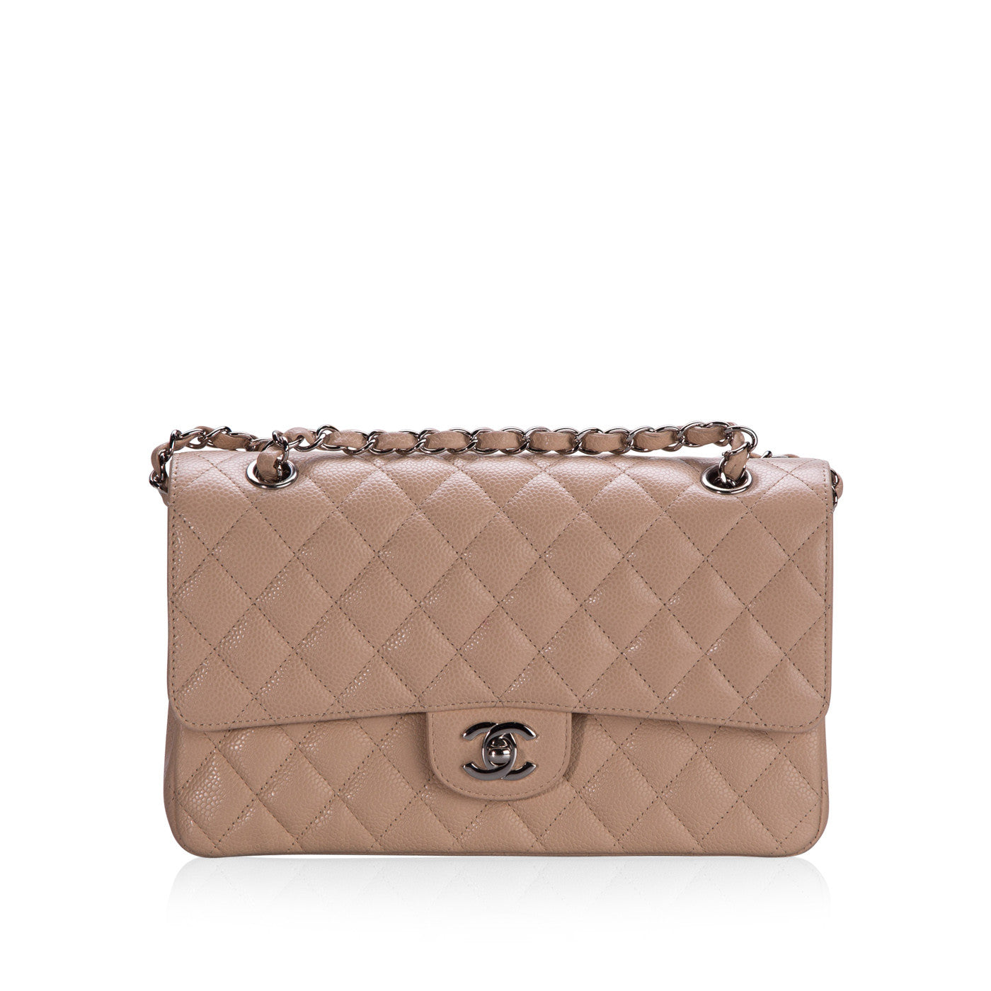 Chanel Classic Flap Caviar Silver Shoulder Bag Style 20