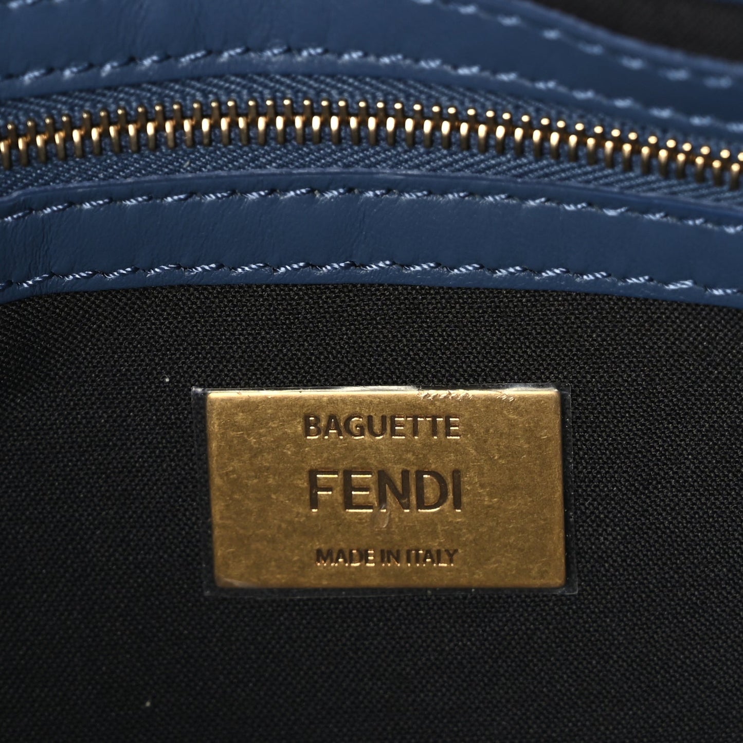 Fendi Nappa FF 1974 Embossed Baguette Mirto