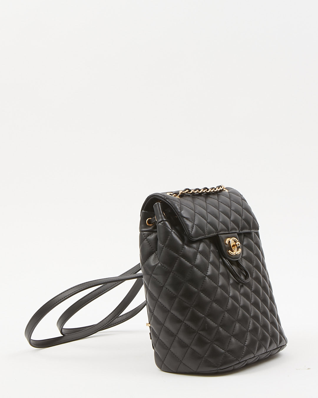 Chanel Black Lambskin Quilted Urban Spirit Backpack