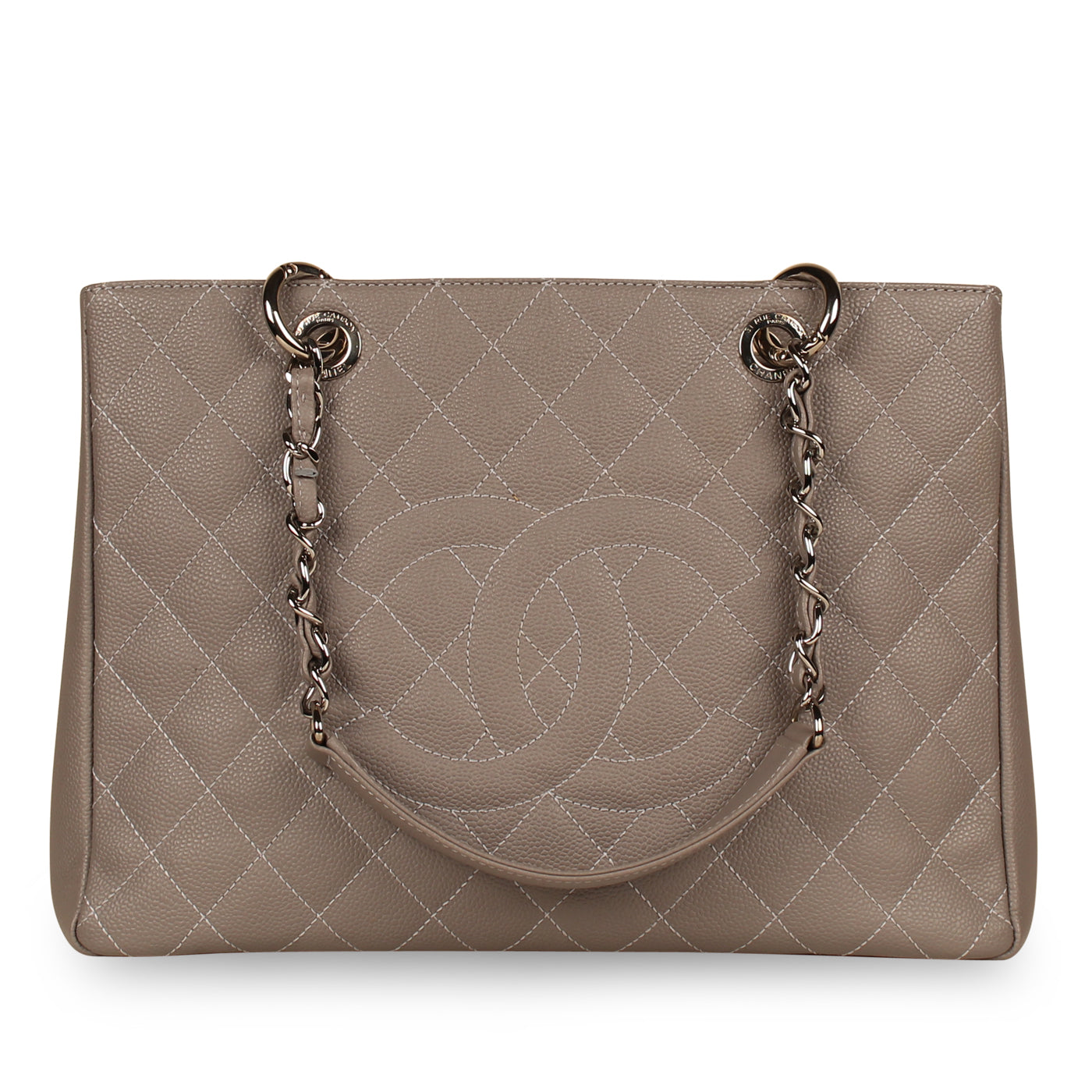 Chanel Timeless Caviar Silver Tote Bag Style 5