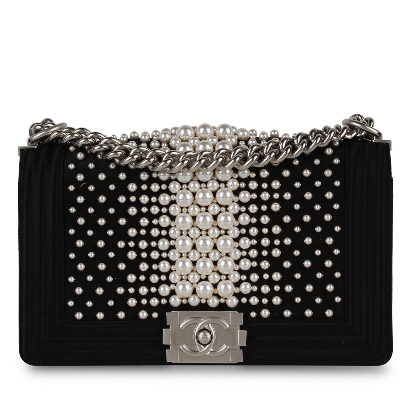 Chanel Pearl Satin Boy Bag - Old Medium