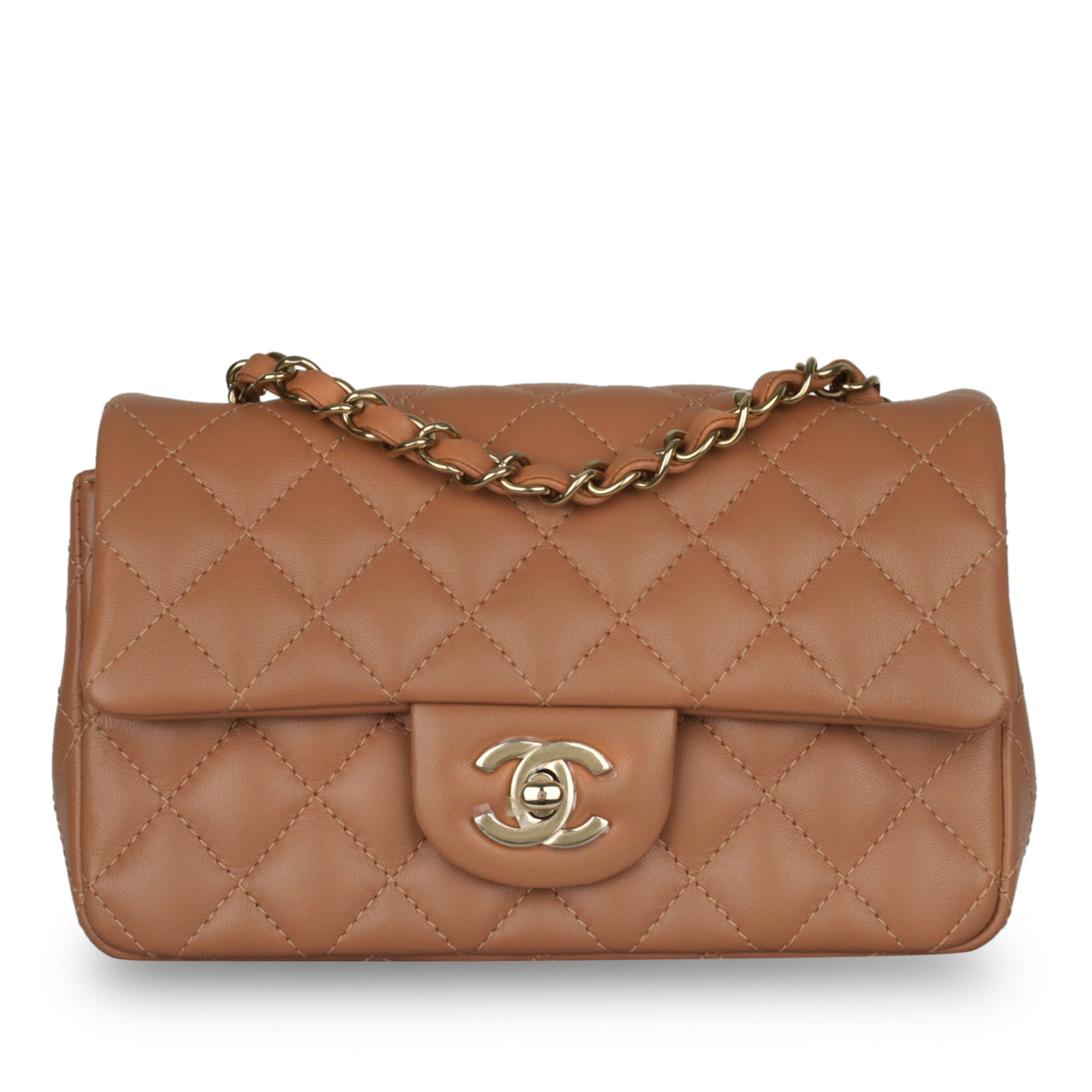 Chanel Classic Flap Lambskin Gold Shoulder Bag Style 75