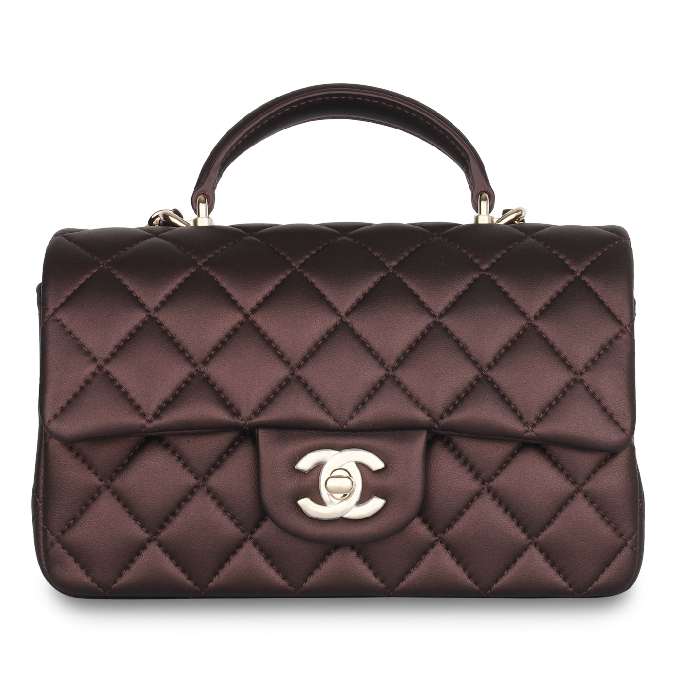 Chanel Classic Flap Lambskin Brown Shoulder Bag Style 6