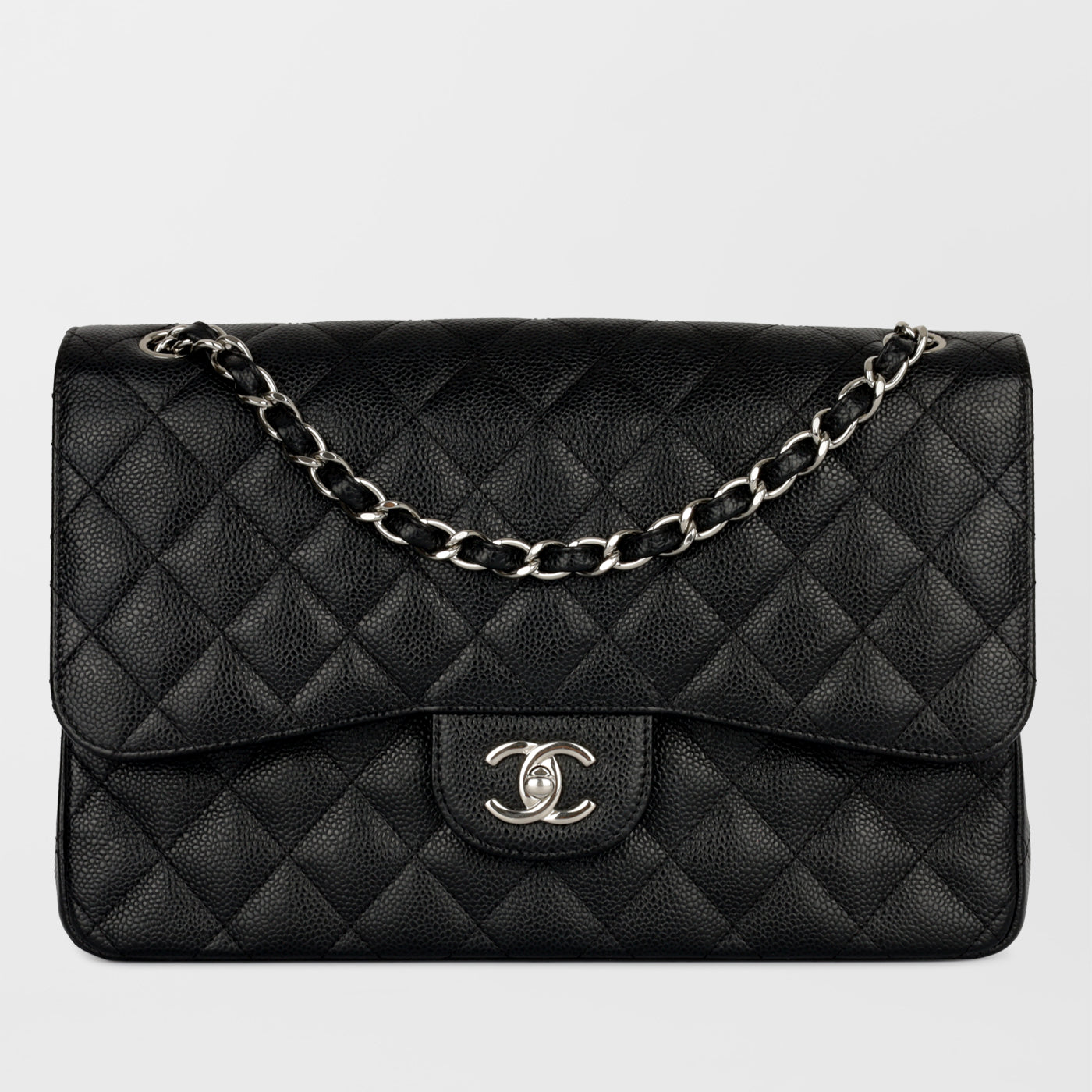 Chanel Classic Flap Lambskin Black Shoulder Bag Style 39