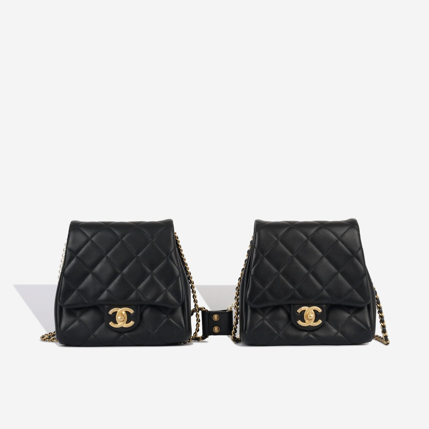 Chanel Classic Flap Lambskin Black Shoulder Bag Style 351