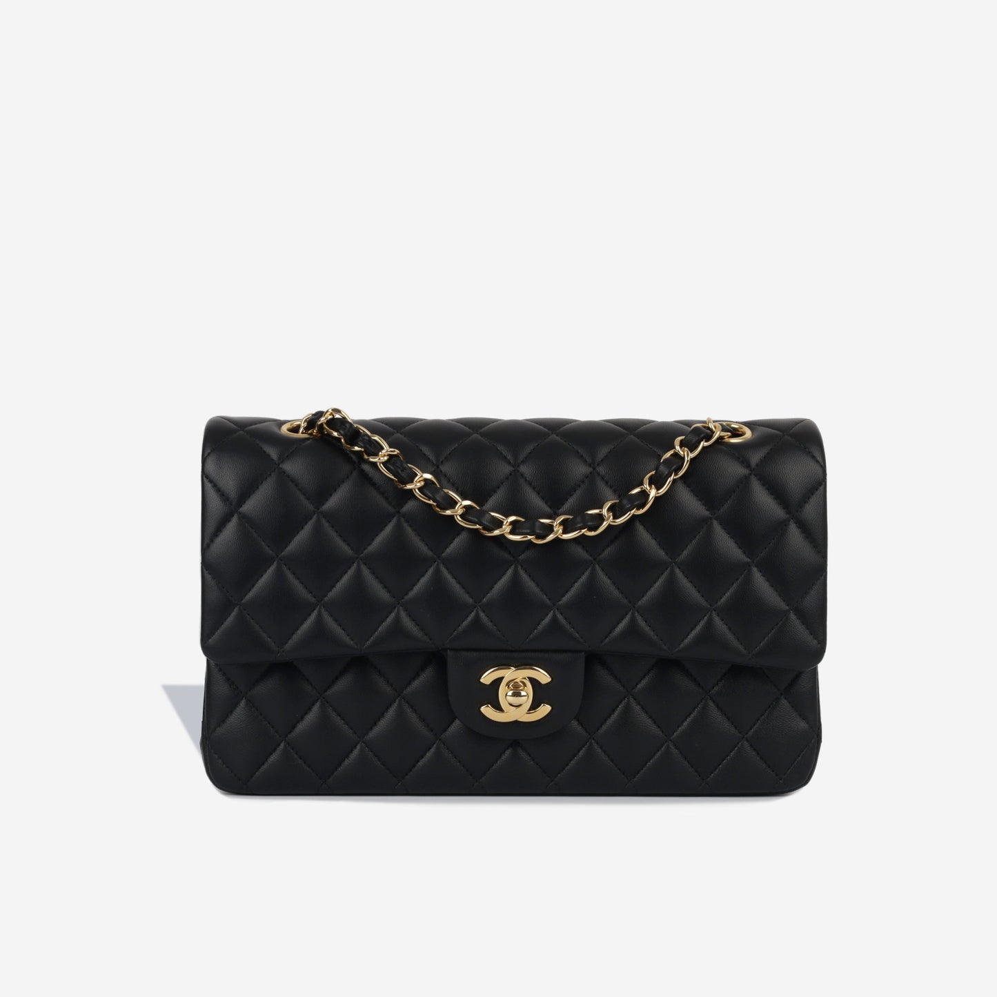 Chanel Classic Flap Lambskin Black Shoulder Bag Style 97
