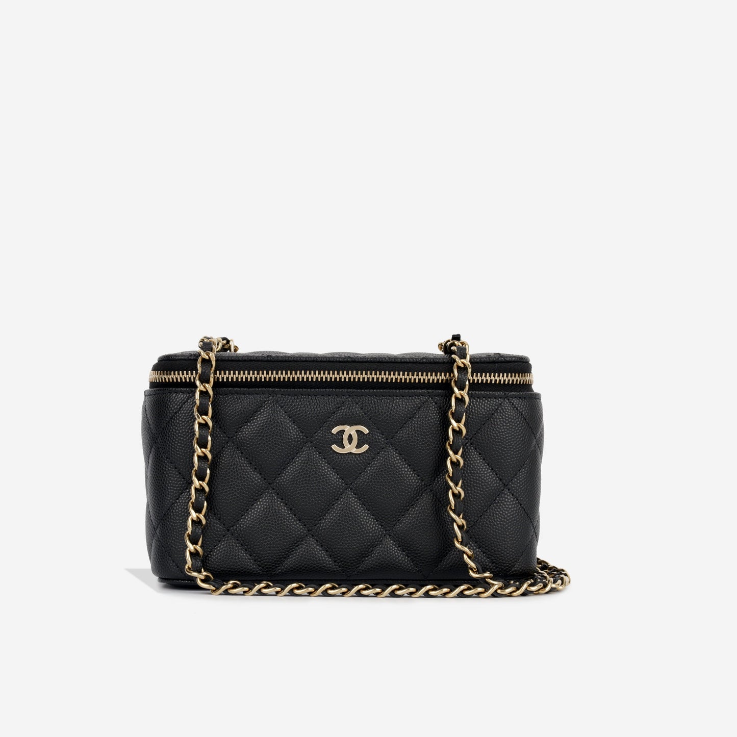 Chanel Vanity Lambskin Black Clutch Style 10