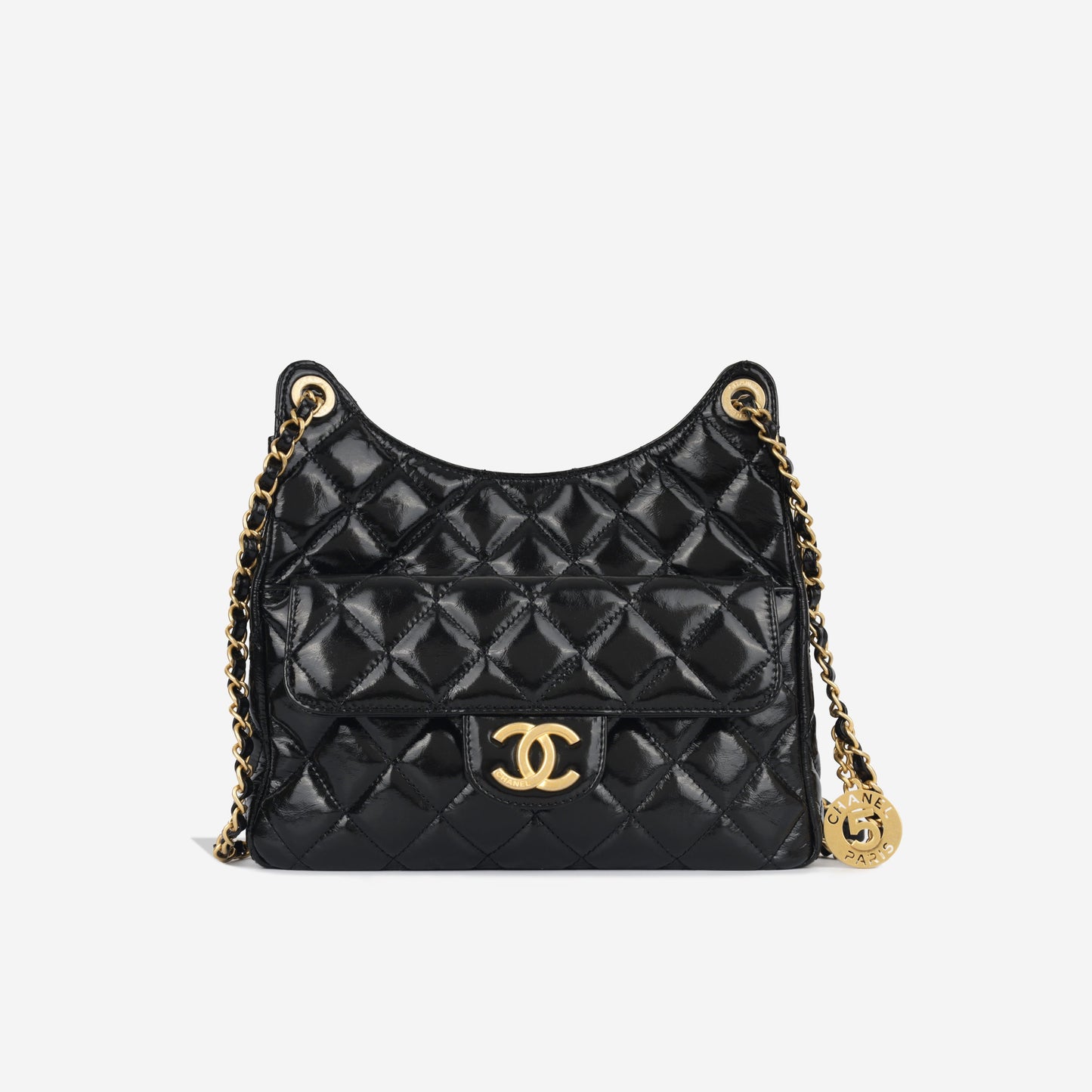 Chanel Medallion Calfskin Black Shoulder Bag
