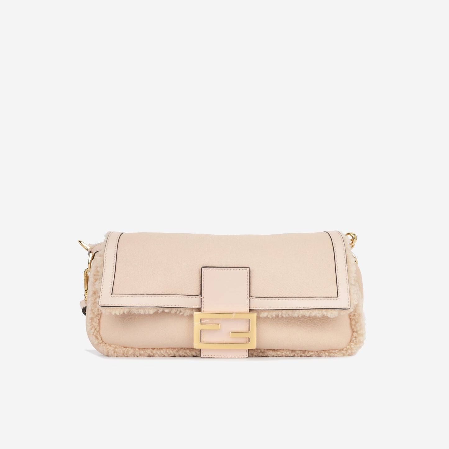 Fendi Baguette Suede Beige Shoulder Bag