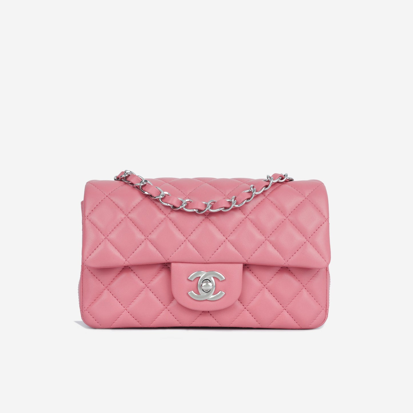 Chanel Classic Flap Lambskin Silver Shoulder Bag Style 32