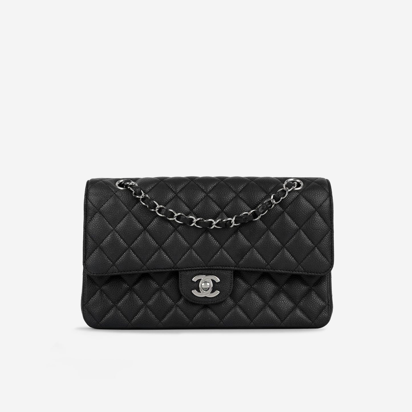 Chanel Classic Flap Lambskin Black Shoulder Bag Style 314