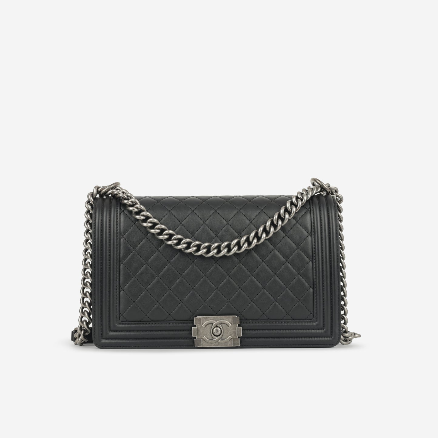 Chanel Boy Bag Lambskin Black Shoulder Bag Style 15