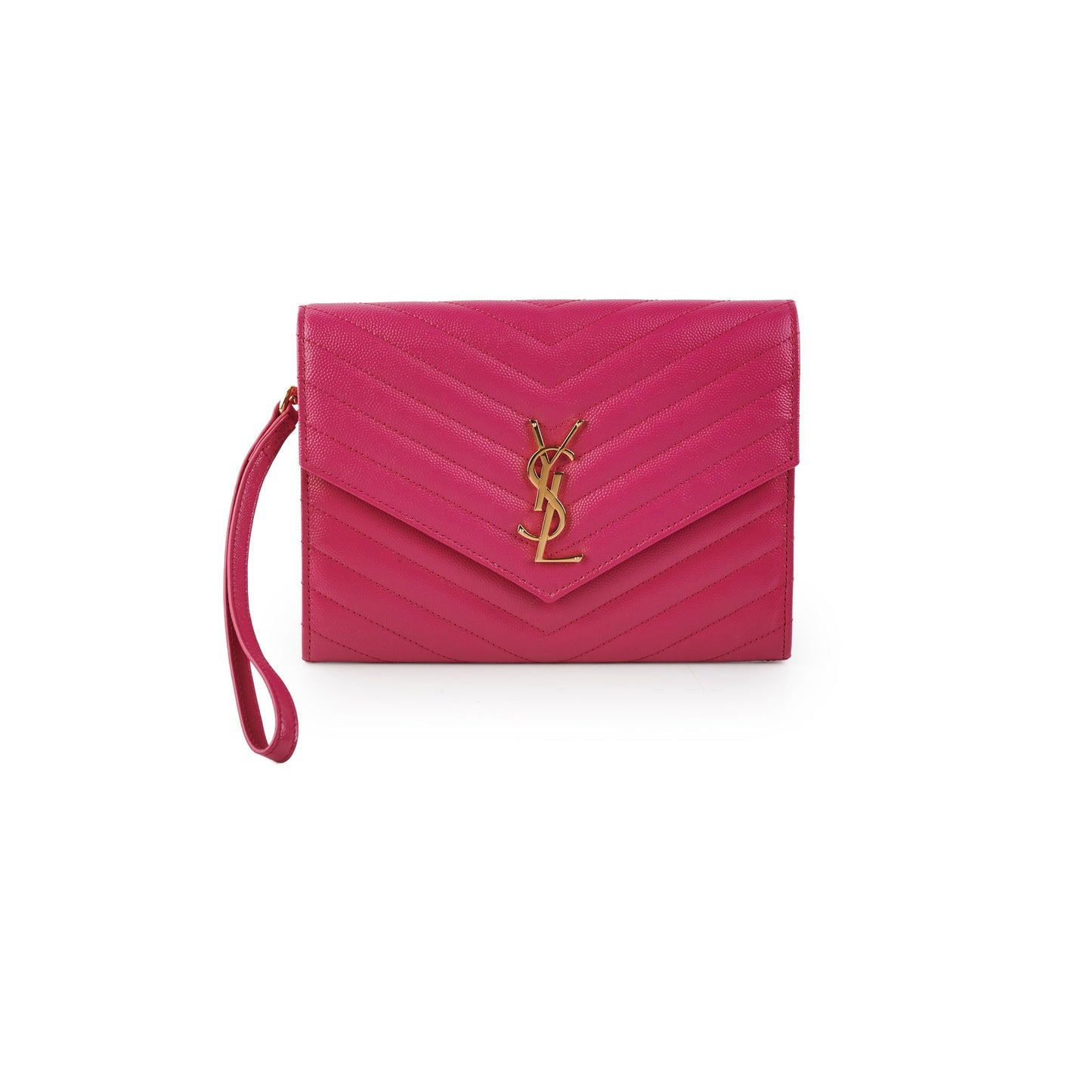 Saint Laurent Luxury Leather Red Clutch Style 2