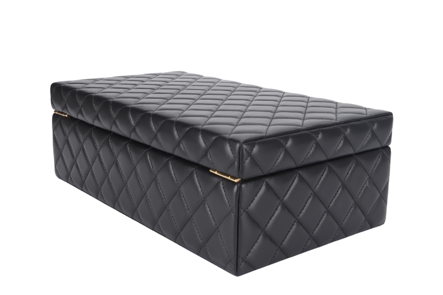 Chanel BLACK VANITY CASE LIMITED EDITION (2500xxxx) RARA HOME DECOR COSMETIC JEWELRY BOX WITH DUST COVER AND BOX