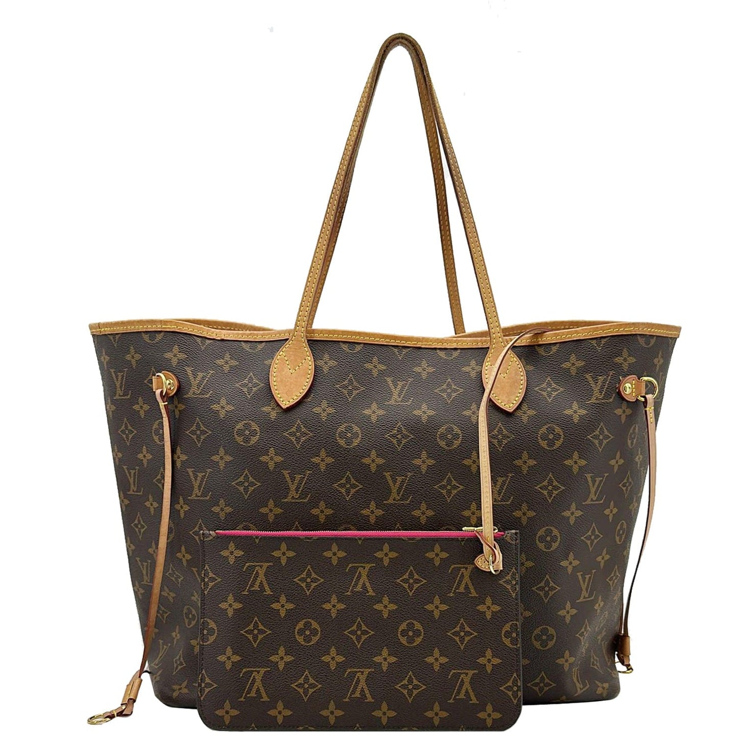 LOUIS VUITTON Neverfull GM Monogram Canvas Shoulder Bag Fuchsia