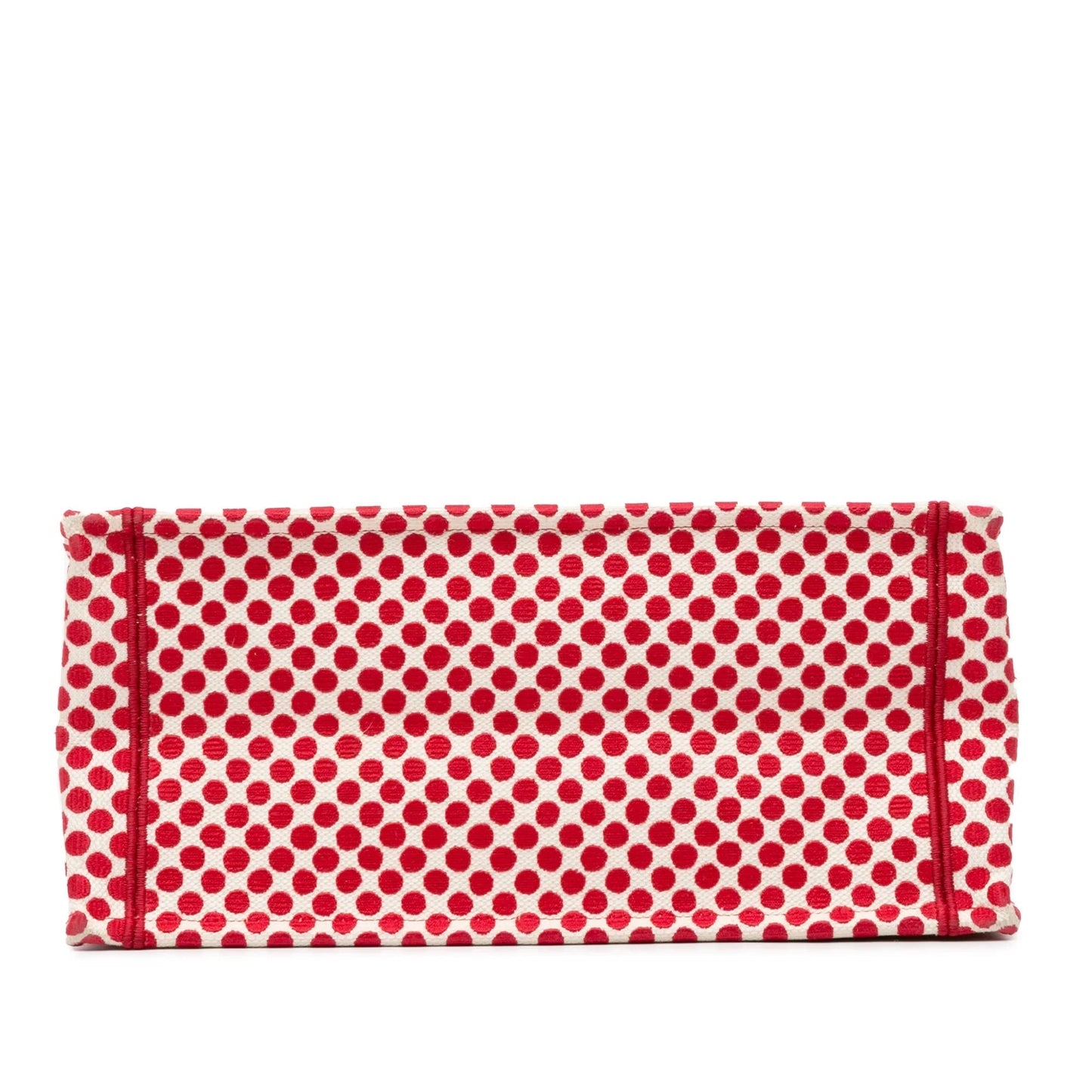 Red Dior Dioramour Medium Embroidered Canvas Dots Book Tote