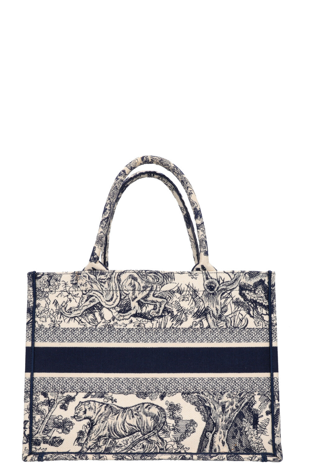 Christian Dior Medium Book Tote Toile De Jouy Blue