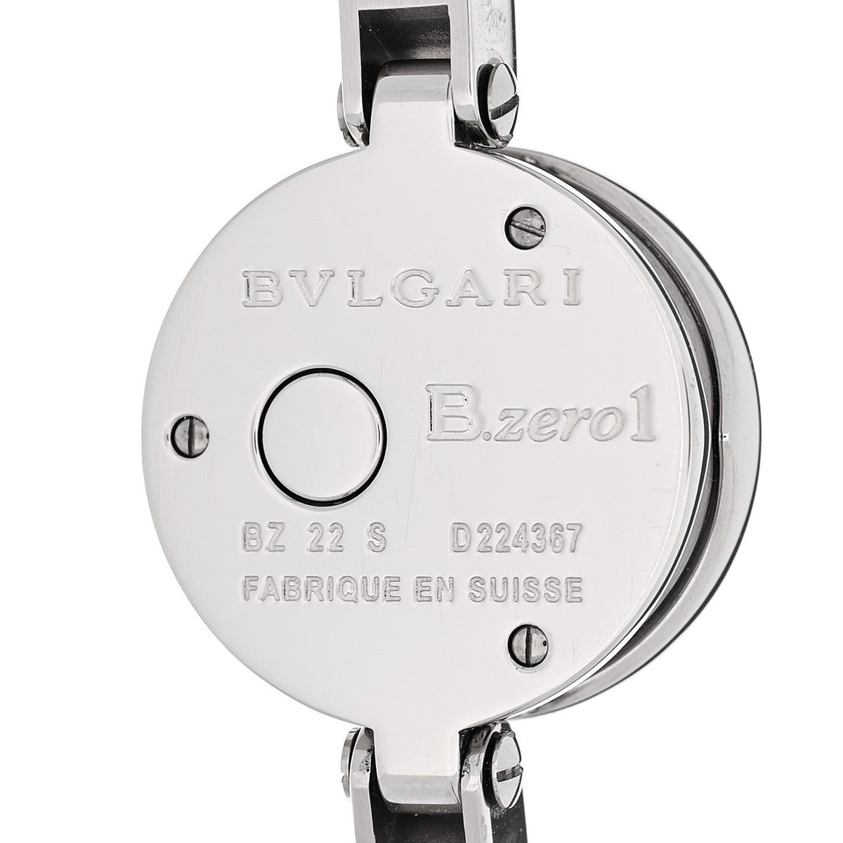 Stainless Steel Diamond Bezel 22mm B.Zero1 Quartz Watch White