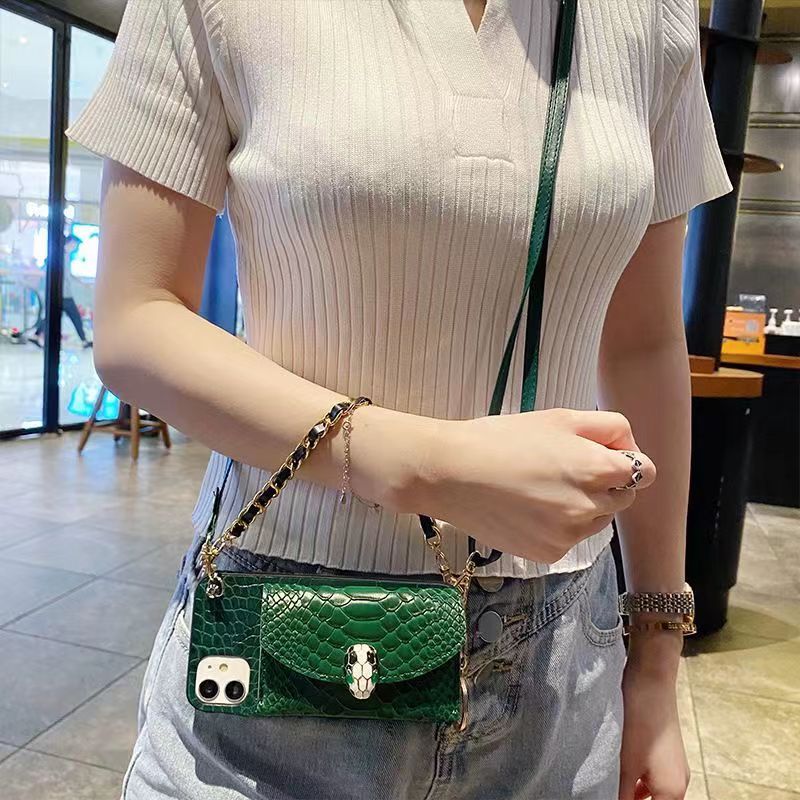 New Luxury Insert card chain phone case for iPhone