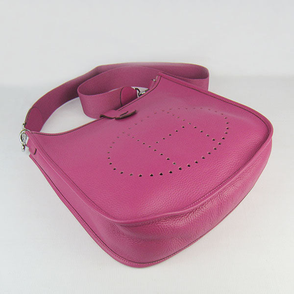 Luxury Hermes Evelyne I Handbag Peach Silver