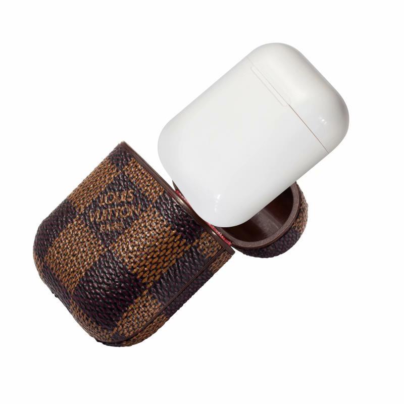 Brown Checkered Designer AirPods Case for 12