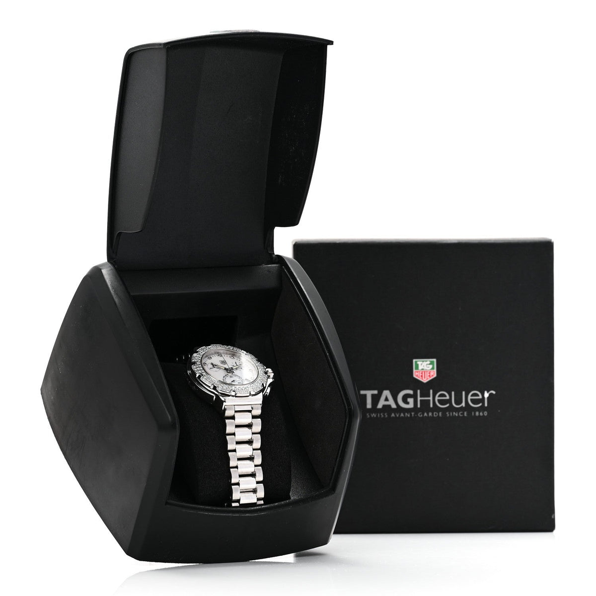Stainless Steel Diamond Bezel Mother of Pearl 36mm Formula 1 Lady Quartz Watch CAC1310