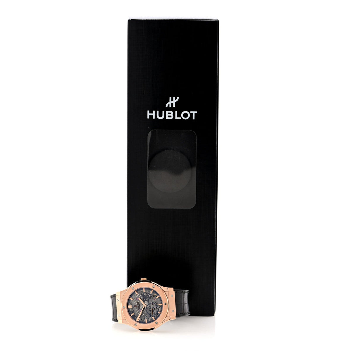18K Rose Gold Alligator 42mm Classic Fusion Ultra-Thin Manual Winding Watch Grey 545.OX.0180.LR