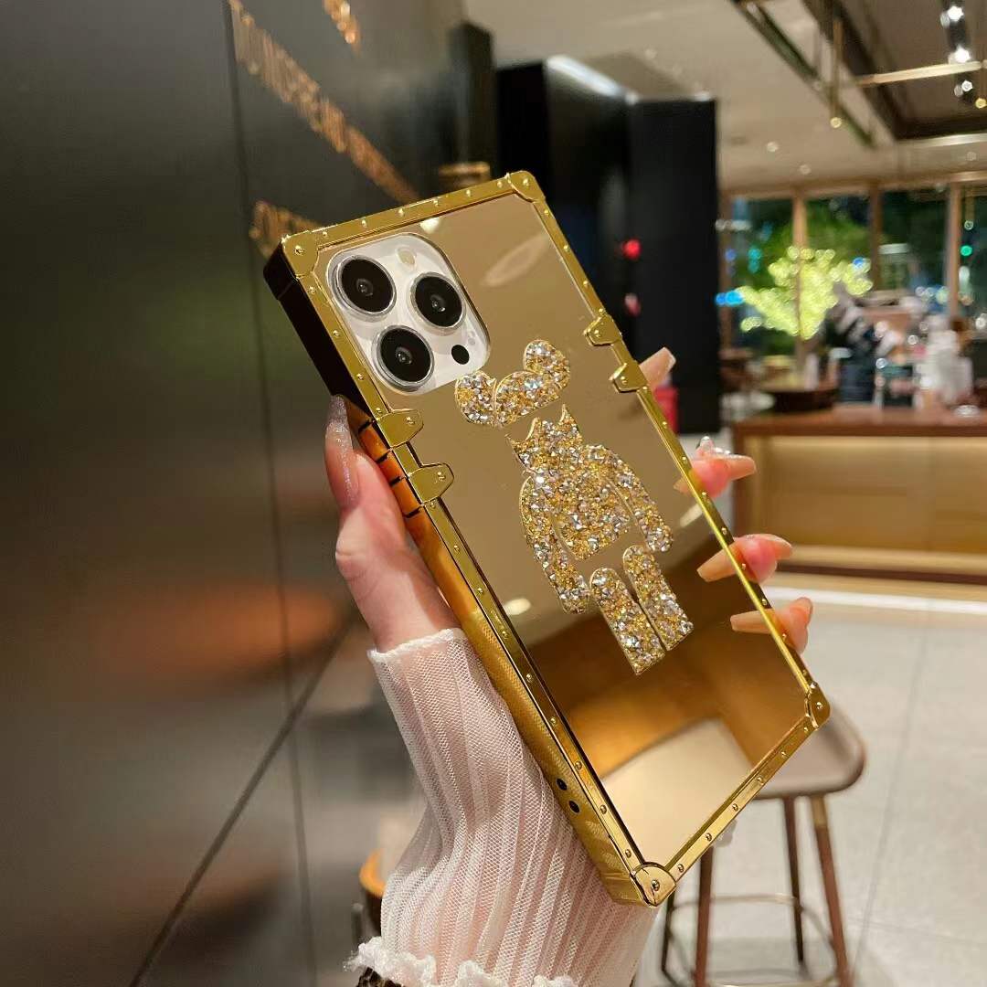 Cute bear square phone case