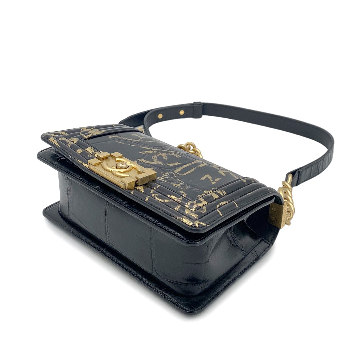 Chanel Boy Mini Leather Black Chain Shoulder Bag Style