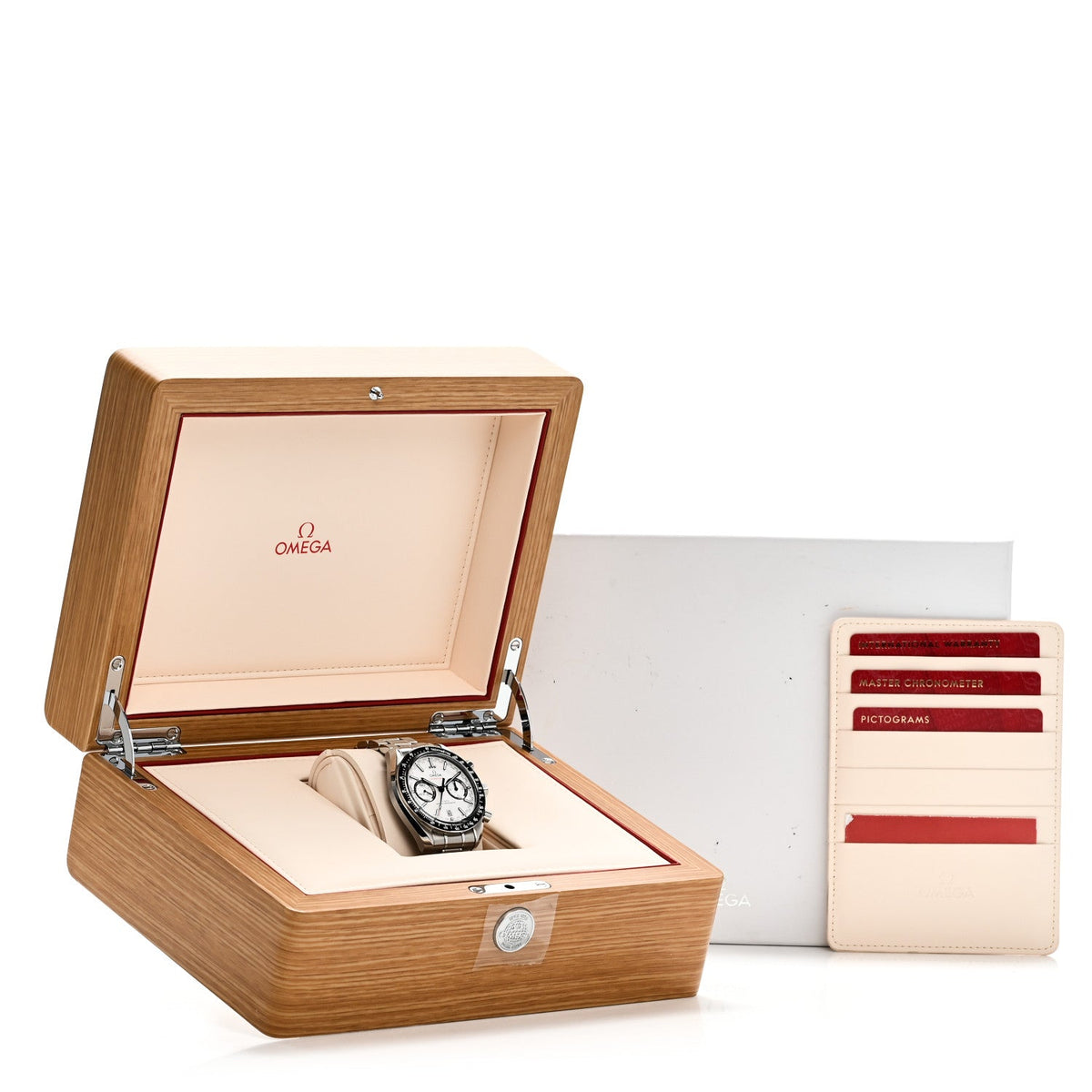 Stainless Steel 44mm Speedmaster Racing Co-Axial Master Chronometer Chronograph Automatic Watch White 329.30.44.51.04.001