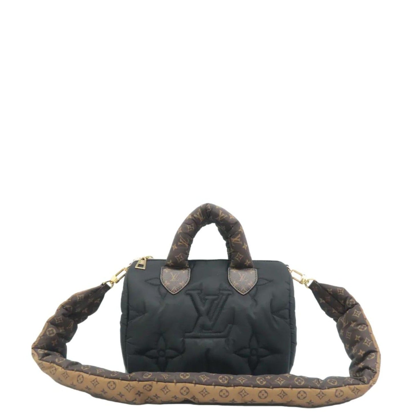 LOUIS VUITTON 25 Bandouliere Monogram Nylon Shoulder Bag Black