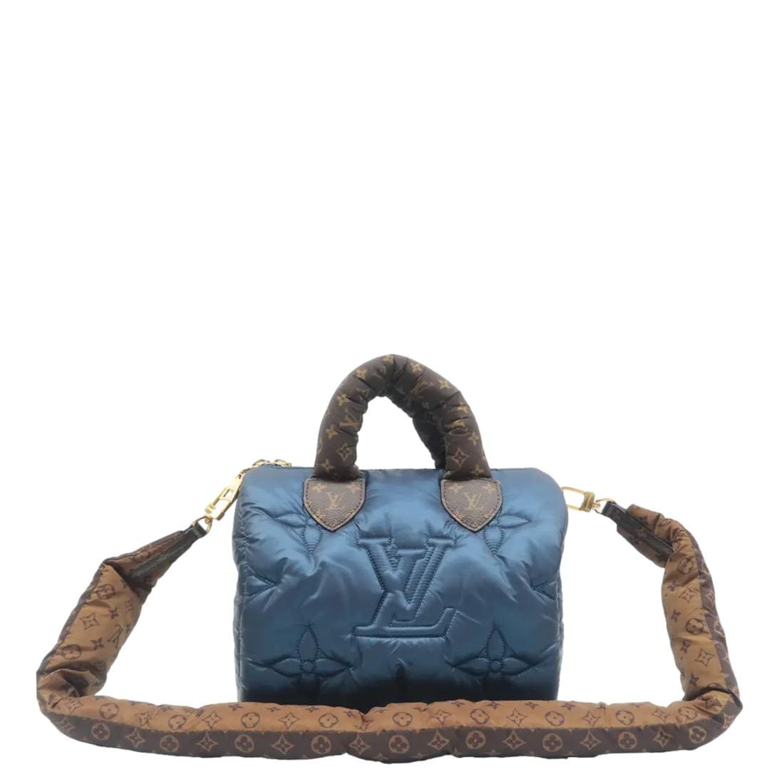 LOUIS VUITTON 25 Bandouliere Monogram Nylon Shoulder Bag Navy Blue